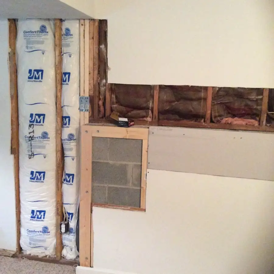 Wall insulation replacement during Contents Cleaning & Restoration in Kronenwetter